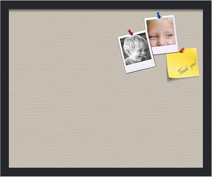 PinPix 22x18 Inch Cork Bulletin Board. This Decorative Framed Pin Board Comes with Desert Pastel Design and a Satin Black Frame. Ideal for Home Office Decor or Message Board (PinPix-1815)