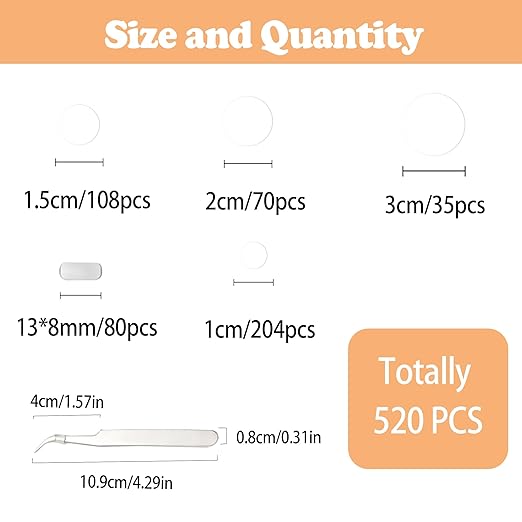 771PCS Double Sided Tape Removable Strong Adhesive Dots Heavy Duty Sticky Pads Putty No Traces Clear Sticky Tack for Picture, Poster, Art Craft, Decoration, Party Office Supplies