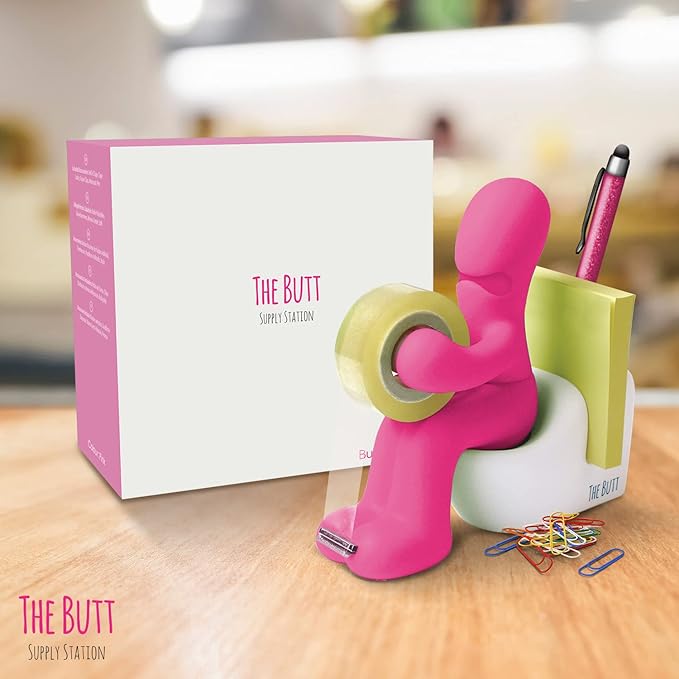 The Butt Tape Dispenser – Funny Gifts for Men – Weird Stuff, Desk Accessories for Men - Novelty, Fun Office Supplies Gag Gifts for Men - Teacher Gifts Boss Gifts for Men - Going Away Gift for Coworker