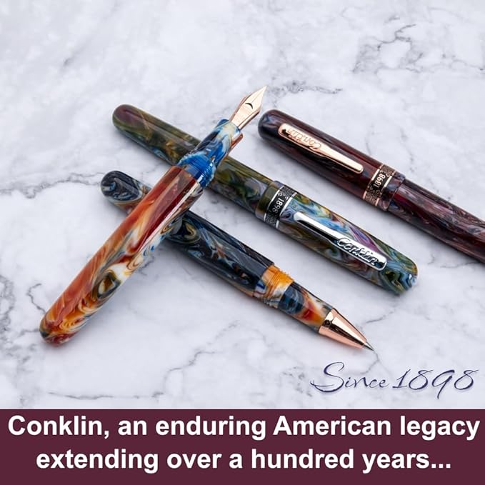 Conklin 1898 Fountain Pen, Misto Purple - Flex Nib | Luxury Writing Instrument with Unique Resin Blend | JoWo Stainless Steel Nib Made in Germany | Ideal for Pen Enthusiasts
