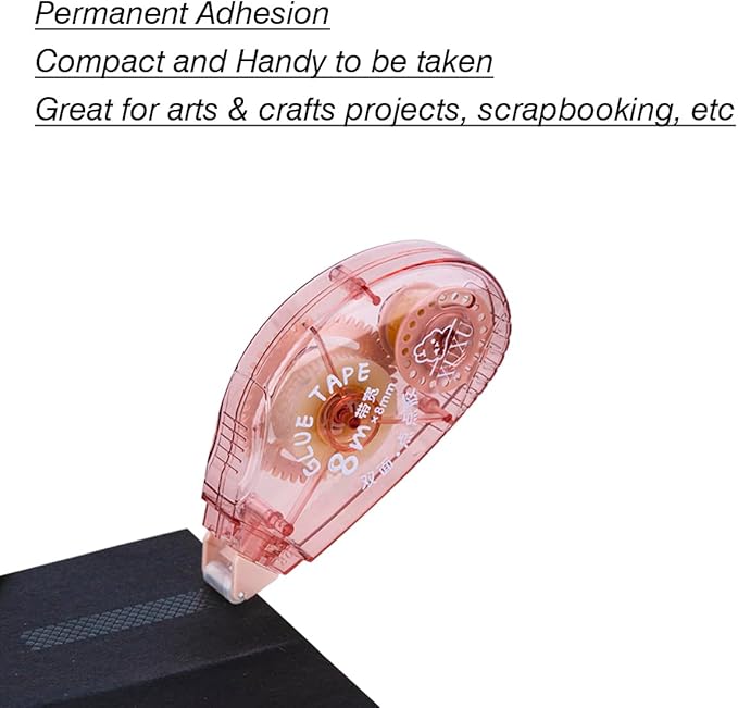 XUXU 8 Pack Double Sided Tape Roller, Scrapbooking Tape, Permanent Adhesive Dots Tape Dispenser Runner for Crafts and Arts Projects, Photo-Safe