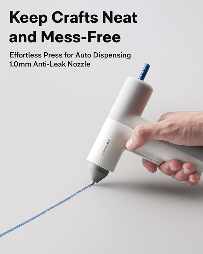 HOTO Cordless Auto Dispensing Glue Gun, Easyflow Hot Glue Gun with 40 Glue Sticks, 30s Fast Preheating, 3000mAh, Anti-Scald & Anti-Drip, Wireless/Wired, Ideal for DIY/Kids Crafts & Home Repairs