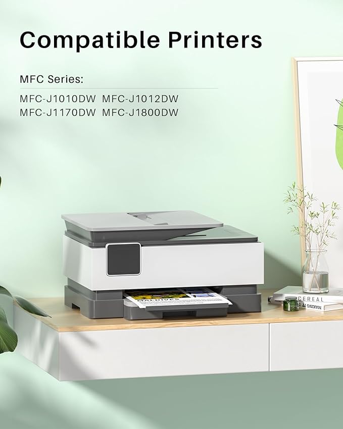 LC401XL Ink Cartridges 4 Pack Replacement for Printer Ink LC 401 XL High Yield Use for MFC-J1010DW MFC-J1012DW MFC-J1170DW MFC-J1800DW, Black Cyan Magenta Yellow