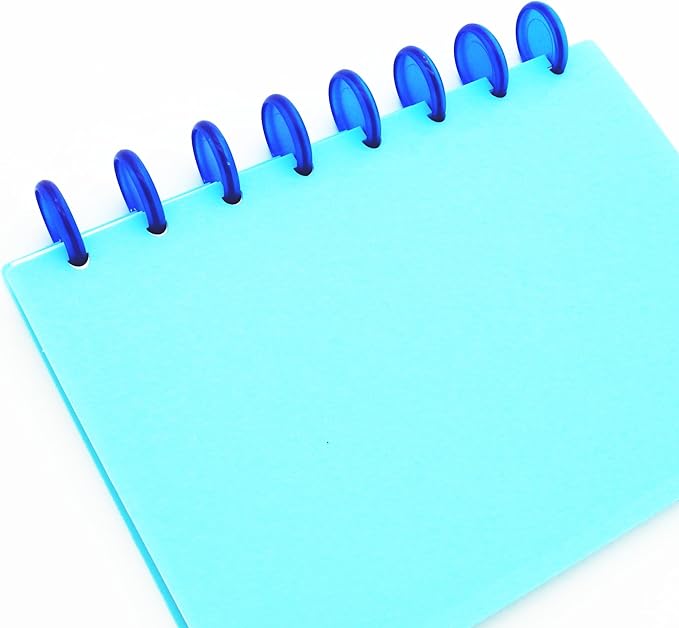 100pcs Discbound Notebook Discs DIY Planner Accessories fits for Tul,Levenger,Arc,Happy Planner,Talia(Transparent Blue,0.7inch/18mm)