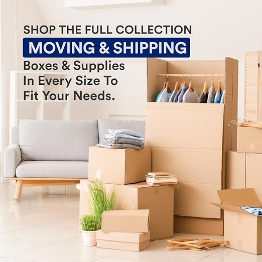 BOX USA Moving Boxes Medium 18"L x 15"W x 15"H 10-Pack - Multi-Depth Corrugated Cardboard Box for Shipping, Mailing, Packing, Packaging and Storage