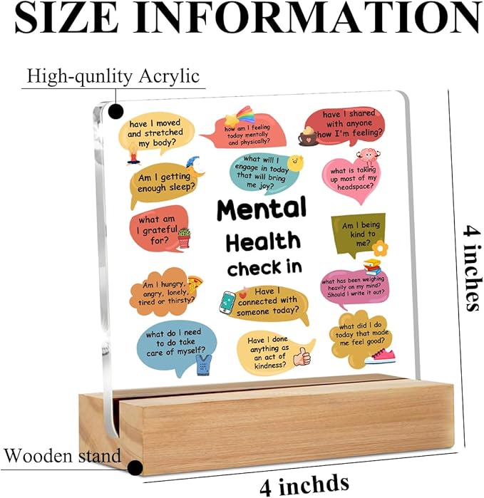 Therapy Office Decor Acrylic Sign, Mental Health Gifts for Women Psychologist Counselor, Acrylic Plaque Psychology Decoration, Shelf Cubicle Decor for Counseling Office Therapy Desktop Art Decoration