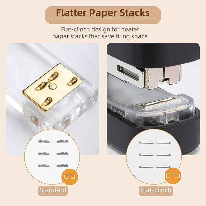 deli Stapler, Desktop Staplers with Integrated Staple Remover, 45 Sheet Capacity Office Stapler, 2 Pack, Black