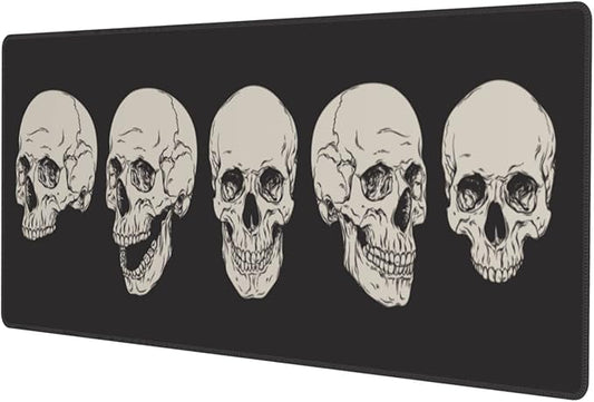 Human Skull Gaming Mouse Pad Non Slip XL Large Mousepad Stitched Edge Rubber Base Desk Mat for Laptop PC Computer
