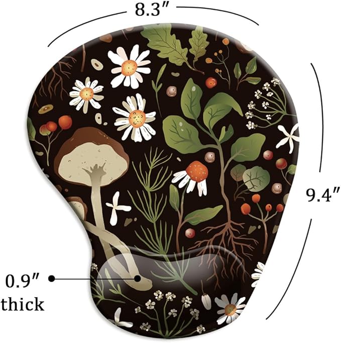 Ergonomic Mouse Pad with Wrist Support and Coaster,Mouse Pads with Non-Slip PU Base for Home Office Working Studying Easy Typing & Pain Relief Daisy