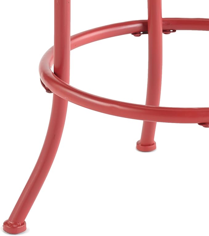The Lakeside Collection Adjustable Swivel Stool with Back - Red
