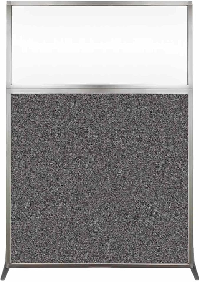 Versare Hush Screen Portable Room Divider | Workstation Wall Divider | Freestanding Privacy Hush Panels | Clear Windows | Fabric Office Divider Screen | Great for Room Separation