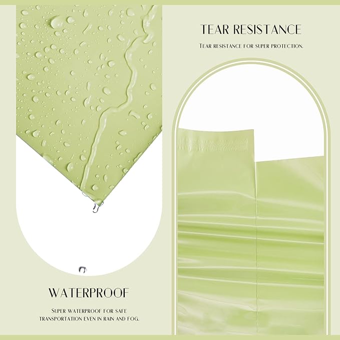 Metronic Large Poly Mailers 19x24 100Pcs, Strong Adhensive Shipping Bags for Clothing, Waterproof Mailers Bags for Small Business, Shipping Envelopes, Tear-resistant Packing Bags in Avocado Green