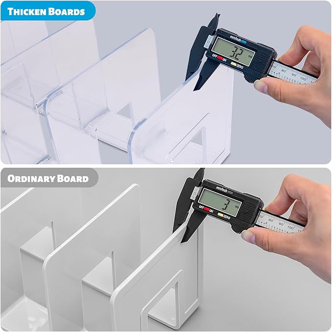 SAYEEC Acrylic File Sorter, Clear File Holder Acrylic Desk Organizer, Sturdy Desktop Files Organizer Files Folder Holder Rack for Envelopes Mail Letter Paper Notebook Electronics (2)