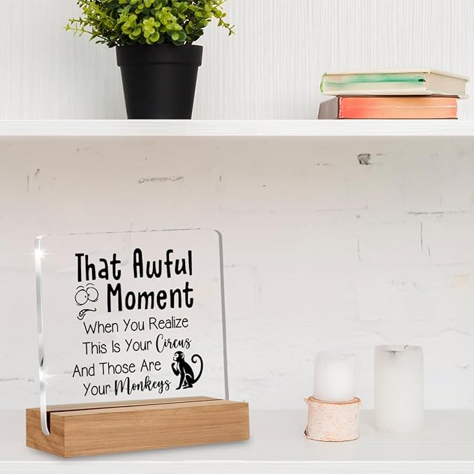 Boss Day Gifts, Funny Boss Gift for Women Men, Appreciation Gifts for Bosses Managers, This is Your Circus Office Decorative Signs Plaque for Desk