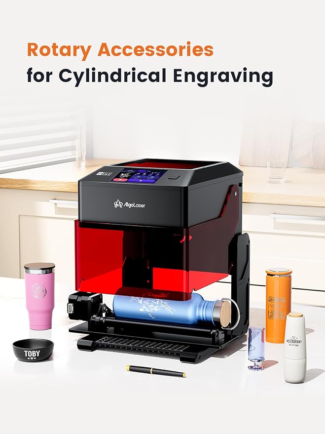 AlgoLaser 5W Smart Laser Engraver Machine: Portable Laser Engraver with 3.5" Touchscreen & 2.0 AlgoOS System - Hand Draw/Wireless Transmission/SD Card/Offline - Laser Engraving for Wood, Leather