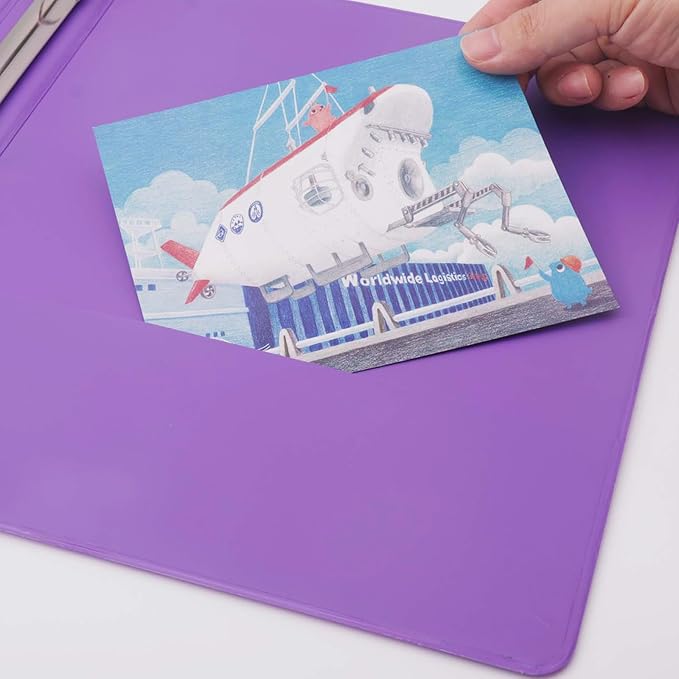 COMIX 3 Ring Binder 1/2 inch with Clear View Cover, 0.5" View Binder Holds 100 Sheets of US Letter Size Paper, 6 Pack (Purple)