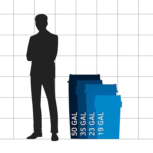 23 Gallon Grey Square Commercial Trash Can with Lid