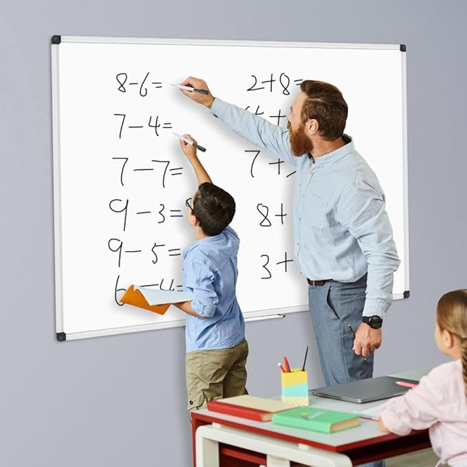 XBoard Porcelain Magnetic Dry Erase Board 36 x 24 Inch, Porcelain Whiteboard with Aluminium Frame & Marker Tray 3' x 2' | Wall Mounted Magnetic White Board for Home School Office