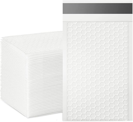 packbabol Bubble Mailers, 4x7 Inch Padded Bubble Mailers Pack of 50 Bubble Envelopes Opaque Self Seal Adhesive Waterproof Bags for Shipping and Packaging (White, 4x7-50Pc)