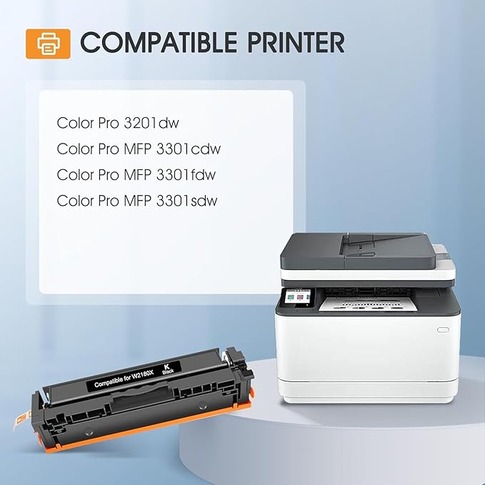 218X 218A Toner Cartridges 4 Pack 3201dw Compatible Replacement for HP 218X 218A Color Laserjet Pro MFP 3301fdw 3301cdw 3201dw 3301sdw Printer High Yield Ink Set W2180X (Black Cyan Yellow Magenta)