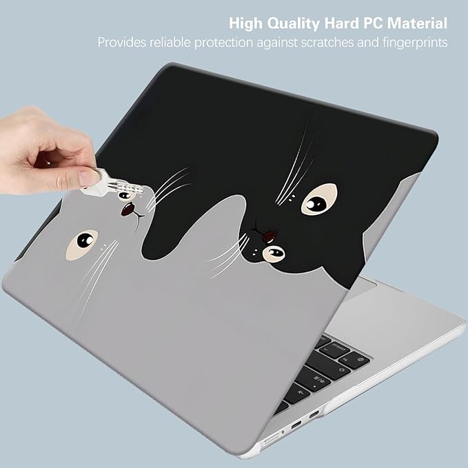 KEROM Compatible for MacBook Pro 16 inch Case 2025 2024 2023 2022 2021 M4 M3 M2 M1 Pro/Max Chip A3403 A3186 A2991 A2780 A2485, Cute Aesthetic Protective Plastic Hard Shell & Keyboard Cover, Two Cats