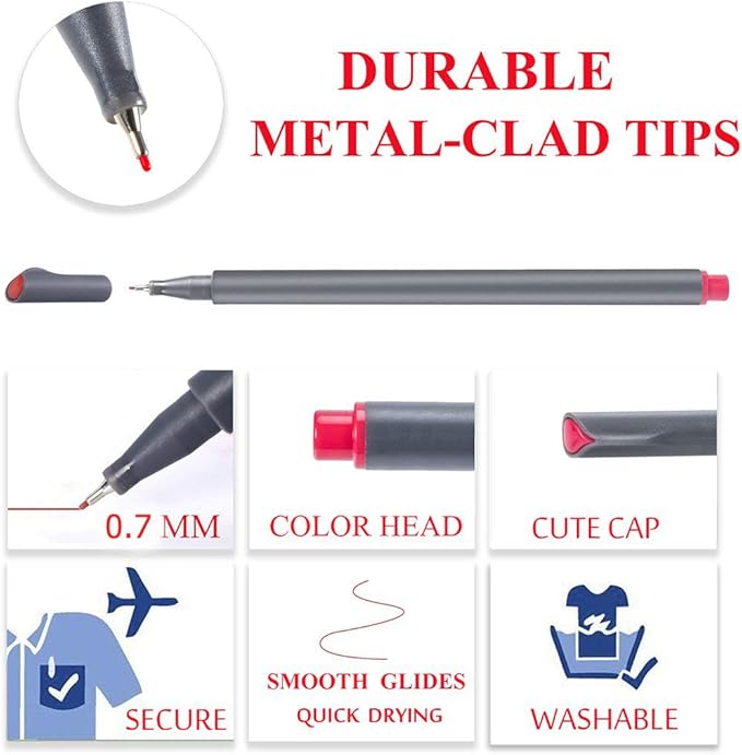 iBayam Office Supplies Gifts for Women Men Desk Calendar Note Taking, Journal Planner Pens Colored Pens Fine Point Markers Fine Tip Drawing Pens Fineliner Pen for School Office Home Supplies, 24-Pack