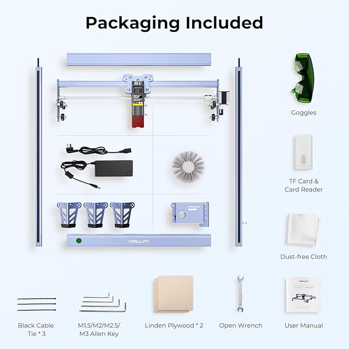 CREALITY FALCON 7500mW Laser Engraver, Laser Engraver and Cutter Machine for Beginners, Wood, Metal, DIY, Active Stop, Compresed Spot 0.06mm, 15.7"*16.3" Workspace
