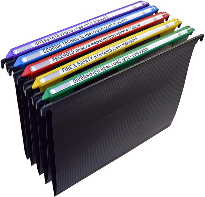 Ultimate Office MagniFile Hanging File Folders V Base Letter Size with 11 inch Magnified Indexes That Double The Size of Your File Titles to Find Files Fast. (Set of 5 Assorted)