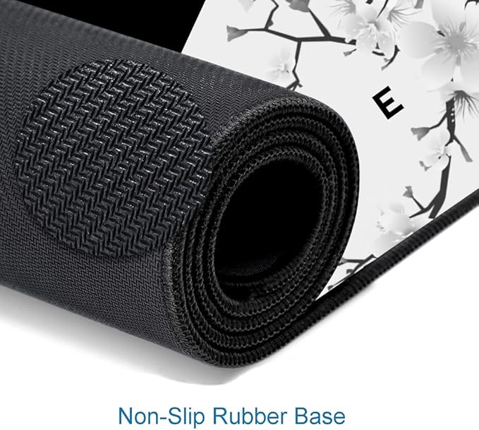 Gaming Mouse Pad, Large Mouse Pads for Desk, Non-Slip Rubber Base Mousepad, Keyboard Mouse Mat Desk Pad with Stitched Edges, 31.5x11.8 inch Sakura Death Life Floral