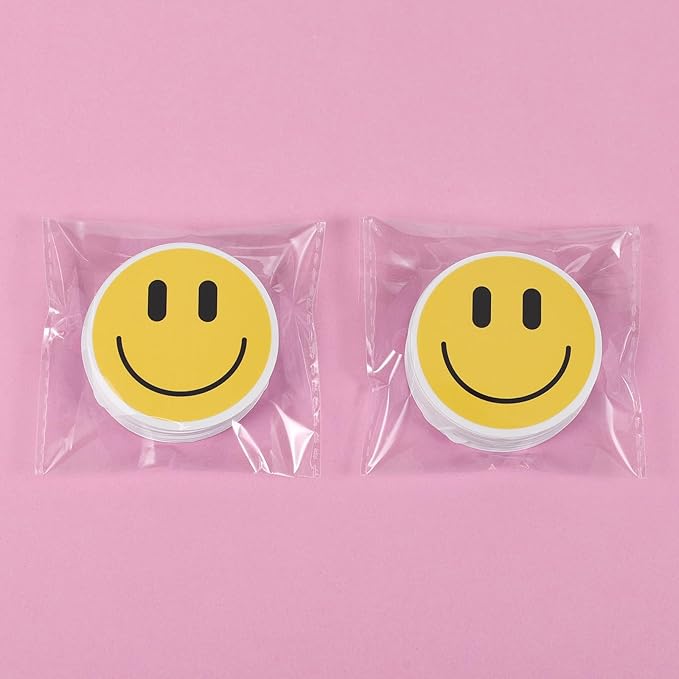 100PCS Smiling Stickers, Cute Water Bottle Stickers for Kids, for Teaching Rewards, Notebooks, Stationery, Luggage, Cartoon PVC Happy Sticker