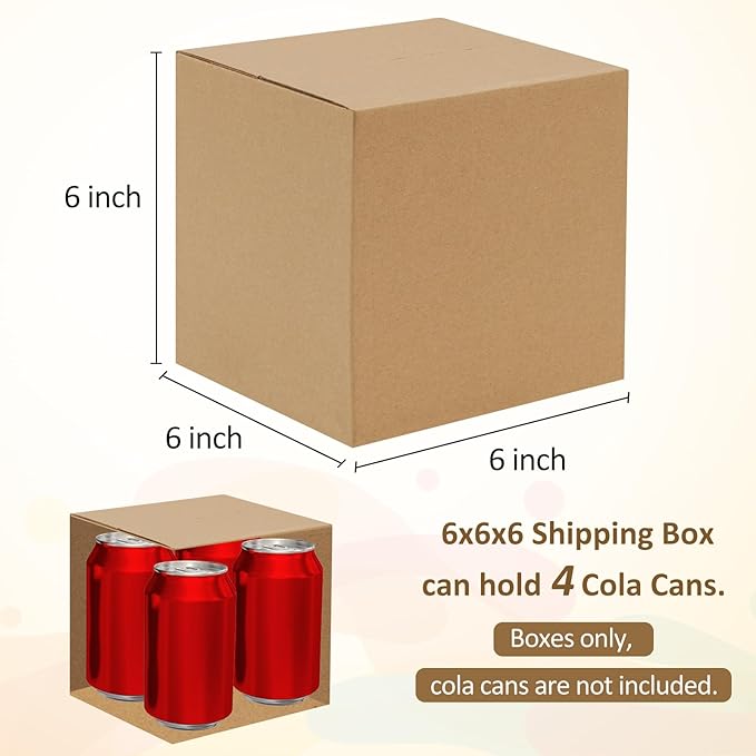 Eupako 6x6x6-Small-Shipping-Boxes-30-Pack-Brown-Corrugated-Box-Mailers, Cardboard Boxes for Packaging Small Business, Mailing