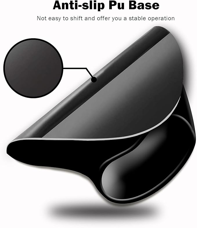 DOOKE Ergonomic Mouse Pad with Wrist Support and,Mouse Pads with Non-Slip PU Base for Home Office Working Studying Easy Typing & Pain Relief Black