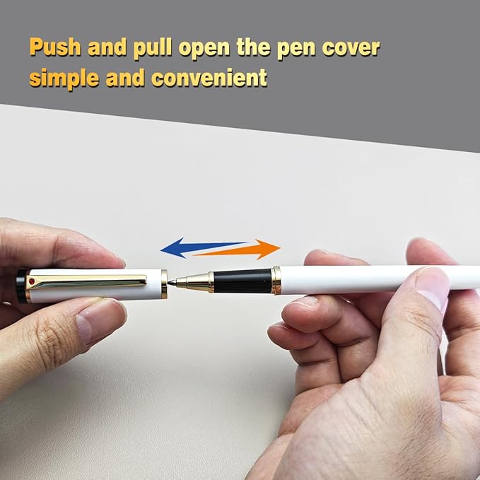 Luxury Ballpoint Pen, 24k Gold Trim, Best Rollerball Pen Gift Set for Men and Women, Perfect for Signature Executive Office, Beautiful Pen Gift Box, Writing and Drawing (White)