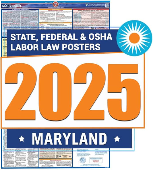 2025 Maine Labor Law Poster- State, Federal, OSHA Compliant- Workplace Required Posting for Employees- English Employment Poster- UV Laminated Waterproof- 26" x 39.5”- English