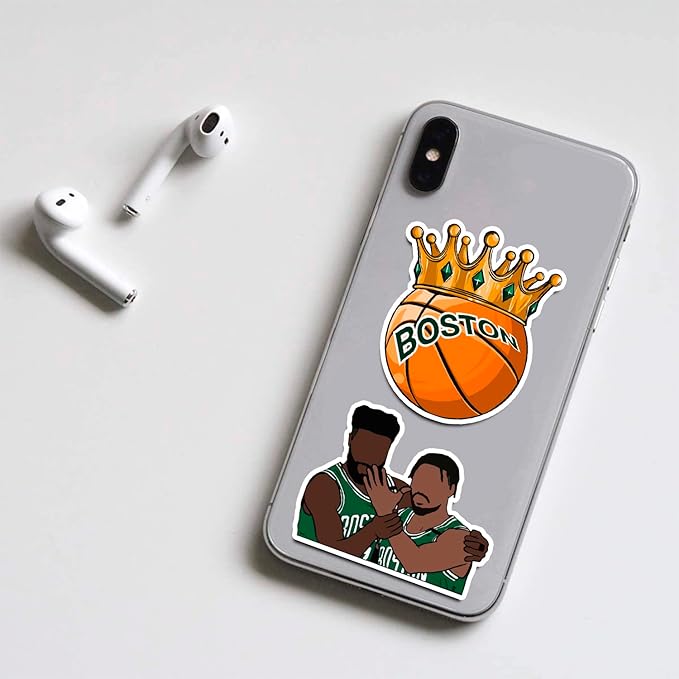 25PCS Boston Basketball Celtics Stickers Pack for Laptop Water Bottle Car Window Scrapbook Helmet Skateboard Wall Cool Vinyl Decals Waterproof Basketball Gifts for Kids Teens Adults Fans