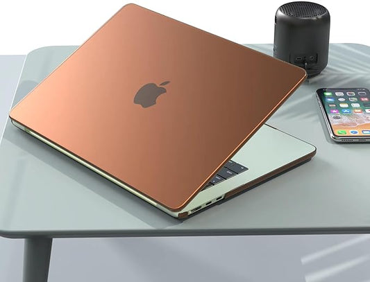 KEROM Brown Clear Case for MacBook Air 13 inch 2025-2022 M4 M3 M2 A3240 A3113 A2681, MacBook Air M3 13 inch Case, Matte Plastic Hard Shell & Keyboard Cover for Mac Air 13.6 inch, Frosted Brown