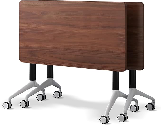 Conference Room Table with Flip-Top Design for Dynamic Meetings, Business Table Computer Desk with Heavy-Duty Frame,Foldable Seminar Meeting Tables for Home Office (2, A, 55.1IN)
