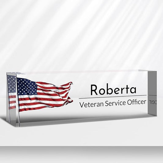 Desk Name Plate Personalized, Custom Name Plate for Desk, Acrylic Desktop Accessories, Office Gift & Decor for Women Men, Teacher Nurse Boss Employee Appreciation Gifts