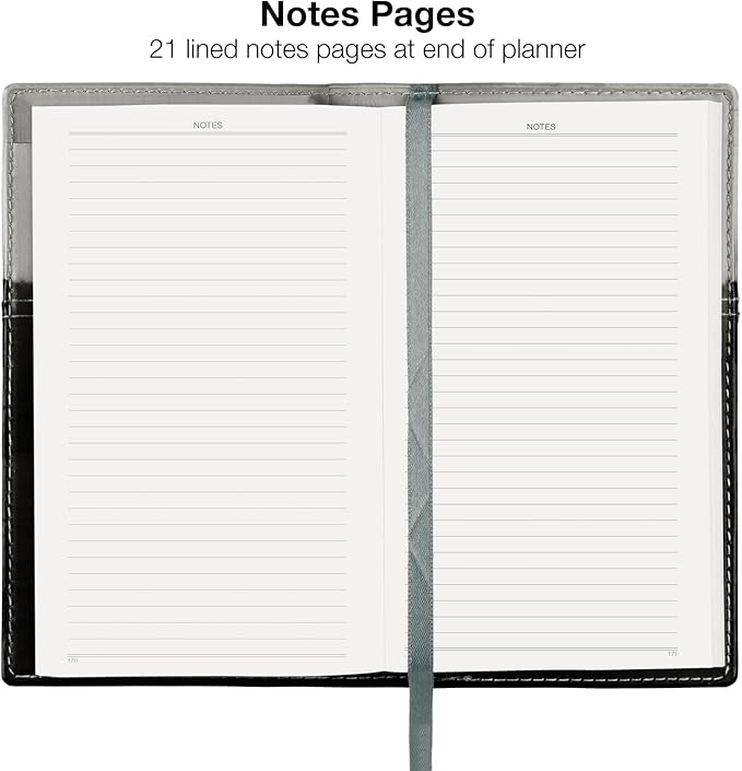 2026 Pocket Planner/Pocket Calendar and Pen, 3.5"x6": Includes 14 Months (November 2025 - December 2026) / 2026 Weekly Planner/Weekly Agenda/Monthly Calendar Organizer (Gray/Black)
