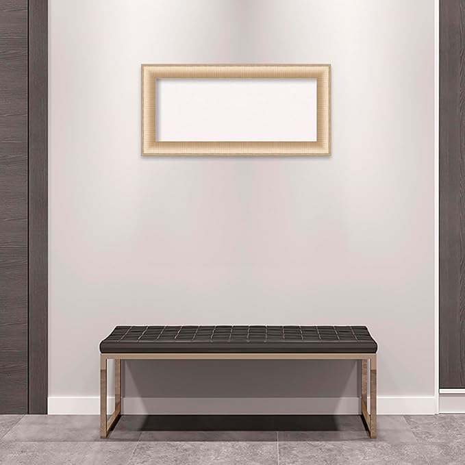 Amanti Art White Cork Board for Wall, 17x35 Vision Board with Gold Frame, Medium Corkboard Office Decor for Home Organization, Casual Corkboard Pinboard to Display Items for Home Organization in