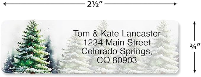 Colorful Images Christmas Lights Rolled Return Address Labels - Set of 125 2 1/2" x 3/4" Personalized Sticker Labels
