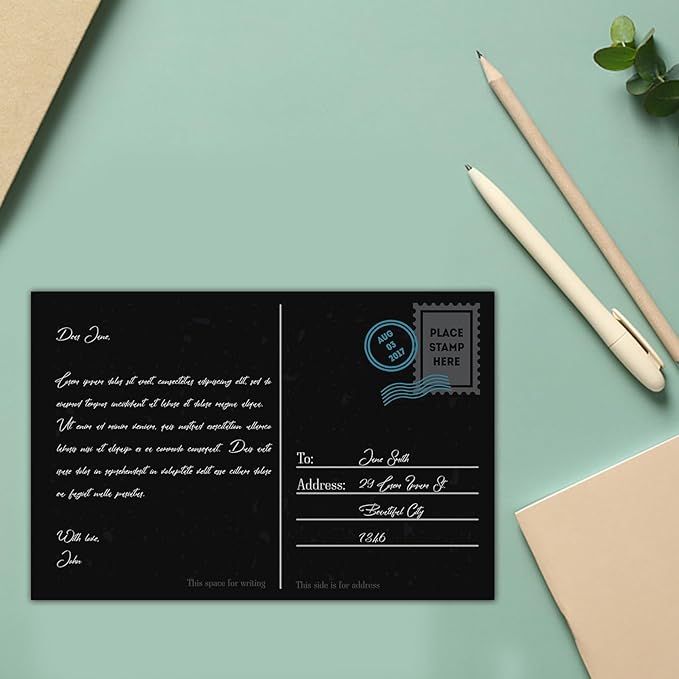 100 Pack Black Blank Index Cards 4x6 Card Stock Paper, Goefun 80lb Heavyweight Cardstock Unlined Notecards for Postcards, Photo Paper, Recipe