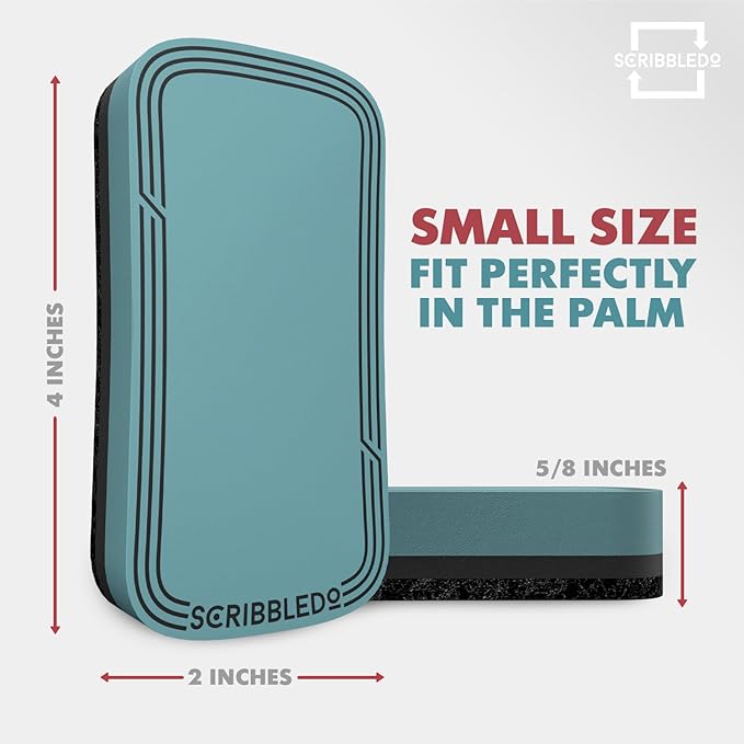 SCRIBBLEDO Dry Erase Eraser Boho Magnetic White Board Eraser for Streak-Free Cleaning for Dry-Erase Whiteboard Multi Pack for Classroom Office & Home 2 Pack