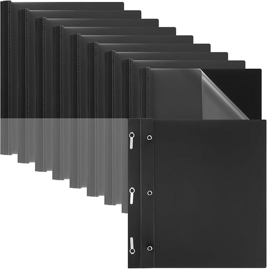 30 Pcs Clear Front Report Covers with 3 Prongs Presentation Folders Plastic Resume Portfolio Report Letter Size Presentation Binder for Paper Document School Office