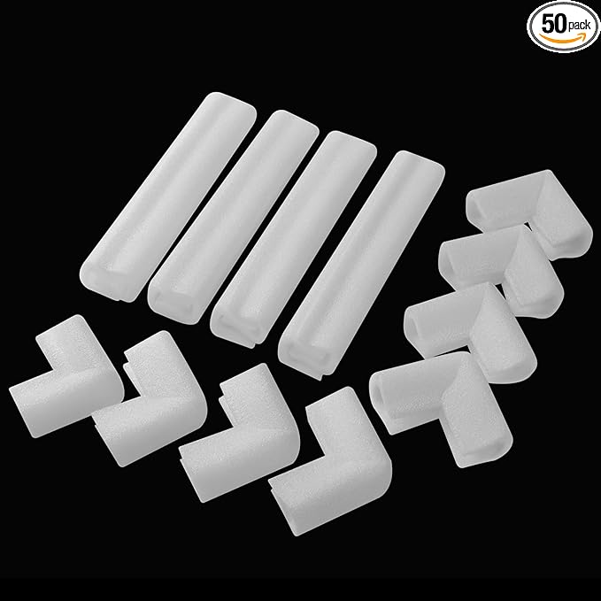 Cushioning Foam Sets, 8Pcs L-shaped Protection Corners and 8Pcs U-shaped Protection Side for Moving Supplies Edge Shipping Packaging Edge Protector Foam Shipping