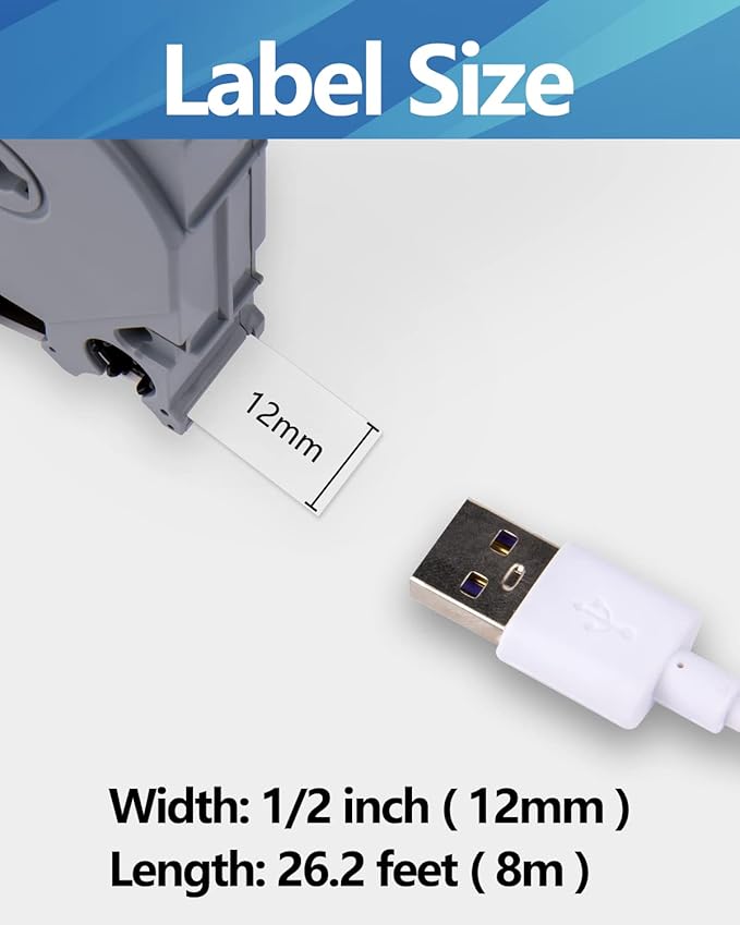 Weemay 3X Clear Label Tape Replacement for Brother Label Maker TZe Tz Tape 12mm 0.47 Laminated Clear TZe131 131 for PT H110BP D210 D220 P710BT P300BT D400 D200 H111 D600, 1/2 Inch x 26.2 Ft
