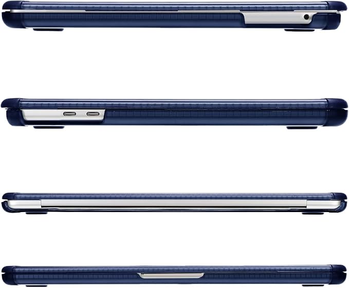 MOSISO Compatible with MacBook Pro 13 inch Case M2 2025-2016 A2338 M1 A2251 A2289 A2159 A1989 A1708 A1706, Anti-Cracking Heavy Duty Plastic TPU Bumper Hard Case&Keyboard Skin&Screen Film, Navy Blue