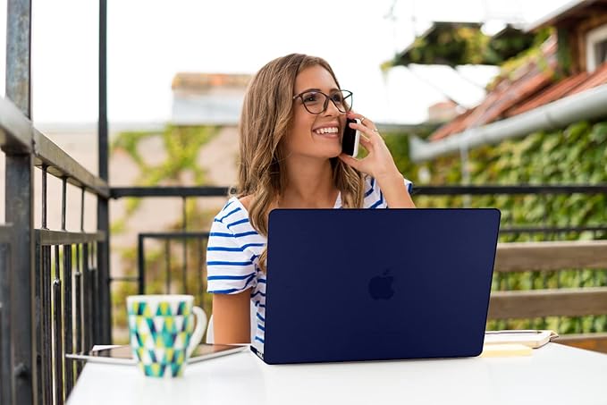 Teryeefi for MacBook Pro 16 Inch Case M4 M3 M2 M1 2025 2024-2021 Release A3403 A3186 A2485 A2780 A2991 Model, Matte PC Hard+Keyboard Cover+Screen Protector+Type C Adapter, Frosted Navy Blue