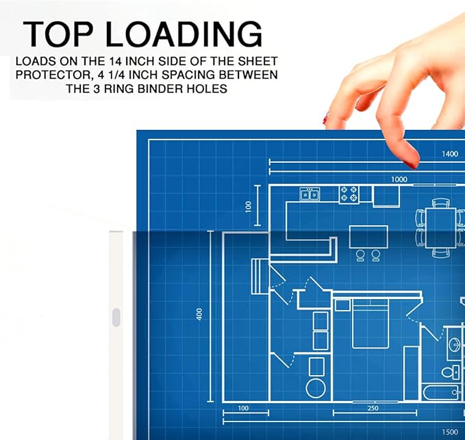 PERFORMORE Pack of 8.5” x 14” Heavyweight Landscape Sheet Protectors, Legal Paper Sleeves, Clear Archival Quality, Horizontal Legal Size Clear Sheet Protectors for Binders Documents (25)