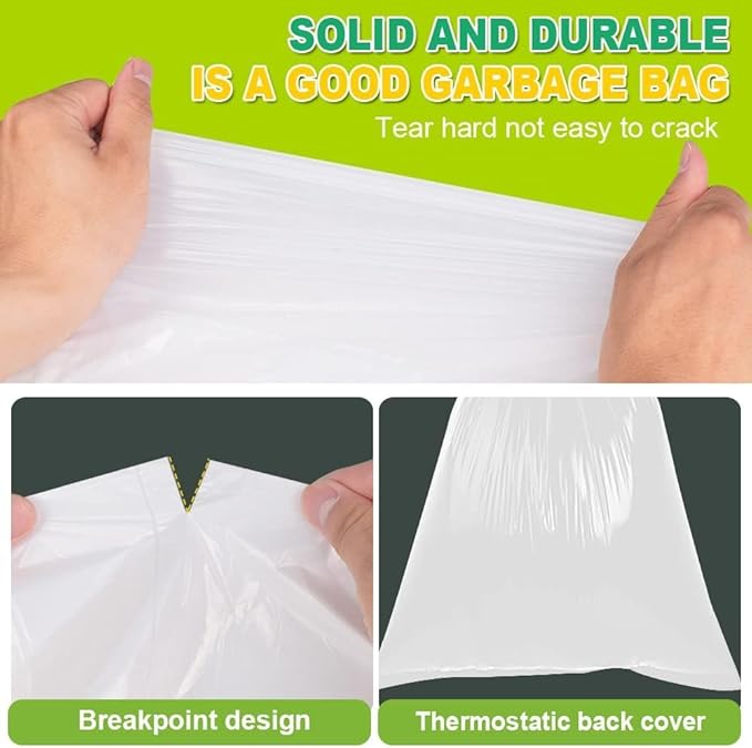 SWIHELP Medium Garbage Bags 8 Gallon /30 Liter Trash Bags Wastebasket Bin Liners Plastic Trash Bags for Bathroom Bedroom Office Trash Can 220 Count